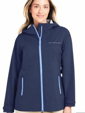 VINEYARD VINES WOMEN'S FULL -ZIP RAIN SHELL JACKET . SIZE X- LARGE. DEEP BAY.